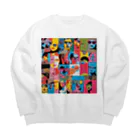 8890のポップアート Big Crew Neck Sweatshirt