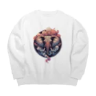 夢の世界のゾウのやつ Big Crew Neck Sweatshirt