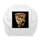 yuriseのおしゃれなpizzaのグッズ Big Crew Neck Sweatshirt