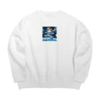 フルヤの宇宙で漂う宇宙飛行猫 Big Crew Neck Sweatshirt