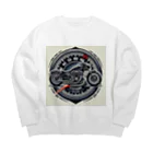 the blue seasonのカスタムバイクとメーターの融合：ハイパフォーマンスを象徴する革新的ロゴ Big Crew Neck Sweatshirt