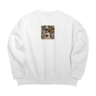 かるるんショップの少女と３つのしもべシリーズ Big Crew Neck Sweatshirt