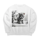 KONEKO_NEKOの子猫の散歩 Big Crew Neck Sweatshirt