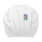 mushroomのきのこと女の子 Big Crew Neck Sweatshirt