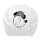 マツバラのもじゃまる心配　白黒 Big Crew Neck Sweatshirt