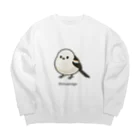 もふもふエナガ堂のもふもふシマエナガTシャツ｜癒し系どうぶつデザイン Big Crew Neck Sweatshirt
