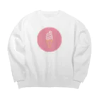 marinaのソフトクリーム（neon pink circle） Big Crew Neck Sweatshirt