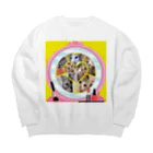 テル！のお店の覗き見ニャンコ（みんな友達） Big Crew Neck Sweatshirt