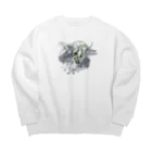 異星人生活日誌。のひび割れた私 Big Crew Neck Sweatshirt