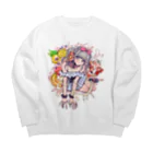 赤ZUKINのスイーツ Big Crew Neck Sweatshirt