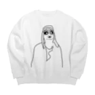 ぐにゃんじROCKのぐにゃっとしたサングラス Big Crew Neck Sweatshirt