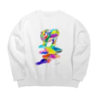 made blueのColorful Cat Big Crew Neck Sweatshirt