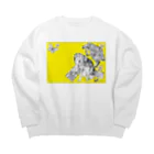 made blueのRetro Design Letter Big Crew Neck Sweatshirt