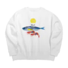 ヌルショップの海のお友達とくらげ Big Crew Neck Sweatshirt