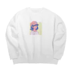 みどりいろ通信の行けたら行く Big Crew Neck Sweatshirt