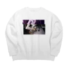 指のわるいミーム Big Crew Neck Sweatshirt