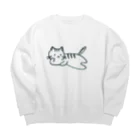 おもち屋さんのごろごろねこ Big Crew Neck Sweatshirt