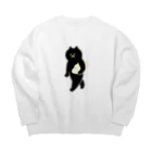 SUIMINグッズのお店の【大】餃子をMacBookのように運ぶねこ Big Crew Neck Sweatshirt