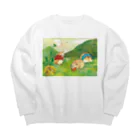 lamplightの春のおしらせ Big Crew Neck Sweatshirt