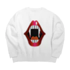 art_charachikiのきゅうけつき Big Crew Neck Sweatshirt