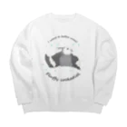 オカメインコ定点観測のホワイトフェイス　水浴びふわふわオカメインコ Big Crew Neck Sweatshirt