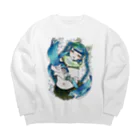 みみずの青に沈む Big Crew Neck Sweatshirt