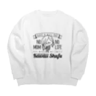 アグリム@かわ主婦スタンプ制作中のかわいい主婦の1日シンプルブラック柄 Big Crew Neck Sweatshirt