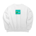 ぷりぷりうちゅうじんとぽこチャの店のクリームソーダとぷりぷりうちゅうじん Big Crew Neck Sweatshirt