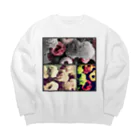 そらいろもようの大人可愛いシックな花柄 Big Crew Neck Sweatshirt