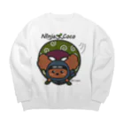 Ninja Cocoの忍者プードルの志ちゃん　むささびっっ Big Crew Neck Sweatshirt