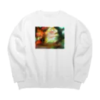 月花愛葉(*Mana*)  イラストレーター  イラスト アートのウーパールーパーの王さま＊ Big Crew Neck Sweatshirt