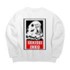 可愛いよりカッコイイといわれたい鳥グッズ屋さんのSEKISEI INKO  セキセイインコ Big Crew Neck Sweatshirt