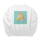 KonKonの横顔女の子 Big Crew Neck Sweatshirt