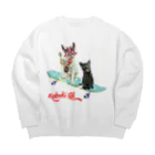 Rock catのKabuki Cat  Big Crew Neck Sweatshirt