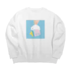 mo=kaのおつまみシリーズ「おこじょもどきと🍼」 Big Crew Neck Sweatshirt