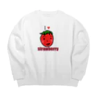 mou2ZOOのI♥Strawberry Big Crew Neck Sweatshirt