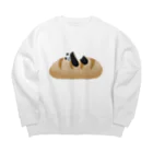 かわべしおん | イラストレーターのパンパンダのひと休み Big Crew Neck Sweatshirt