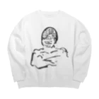 ガイコツギターのムキムキマスクマン Big Crew Neck Sweatshirt