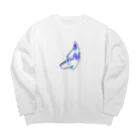 創狐堂の創狐堂の狐(蒼) Big Crew Neck Sweatshirt