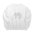 プランクトロニカのくまとテレパシー / black Big Crew Neck Sweatshirt