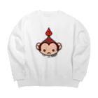 yahagibsonの蝋燭猿のキスケ Big Crew Neck Sweatshirt