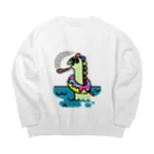 あまみちのきょうりうくんと怠惰 Big Crew Neck Sweatshirt