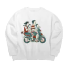 IZANAMI by Akane Yabushitaの【バリの人々】バイク家族乗り Big Crew Neck Sweatshirt