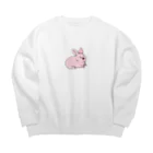 秋風のうさぎくん。 Big Crew Neck Sweatshirt