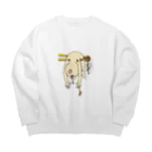 んぽんぽ【公式】の納豆に紛れる人。 Big Crew Neck Sweatshirt