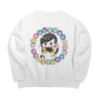 あきんこ工房のナナミちゃんと猫 Big Crew Neck Sweatshirt