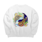 檸檬飴のクレステッドゲッコーの陰陽魚 Big Crew Neck Sweatshirt