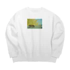 ならきもの歩くねこ Big Crew Neck Sweatshirt