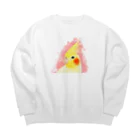 まめるりはことりのほんわかオカメインコ　ルチノー【まめるりはことり】 Big Crew Neck Sweatshirt