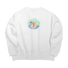 まめるりはことりのセキセイインコ　オパーリン【まめるりはことり】 Big Crew Neck Sweatshirt